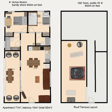 Othello With Pool, Balcony, Rooftop & 800 M To Sandy On Foot Apartament